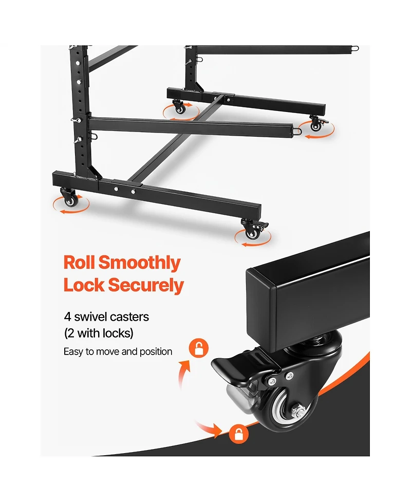 Sevorley Rolling Kayak Storage Rack for 3 Kayaks, Freestanding Steel Stand with Lockable Wheels, 200 lb Capacity