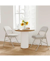 homfan Set of 8 Folding Metal Chairs with Padded Seats and Backs, Stackable, for Home and Office
