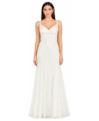 Lara Women's Beaded Bridal Gown with Godets