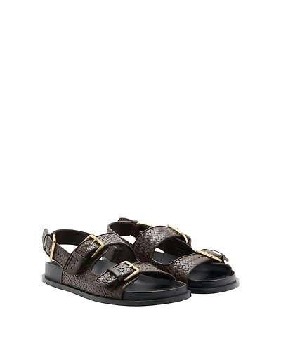 Mango Women's Buckles Braided Sandals