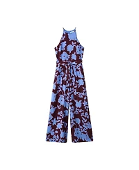 Mango Women's Floral-Print Wide-Leg Belted Jumpsuit