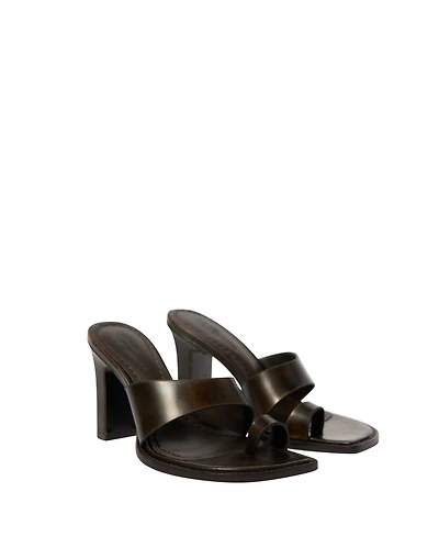 Mango Women's Leather Block-Heel Sandals