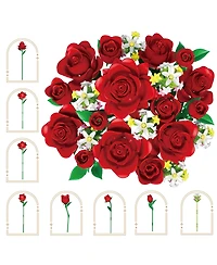 Contixo BK09 Rose Bouquet Building Set, 789-Piece Red Rose Floral Brick Kit with Adjustable Stems, Romantic Home Decor Gift for Kids & Adults Ages 8+