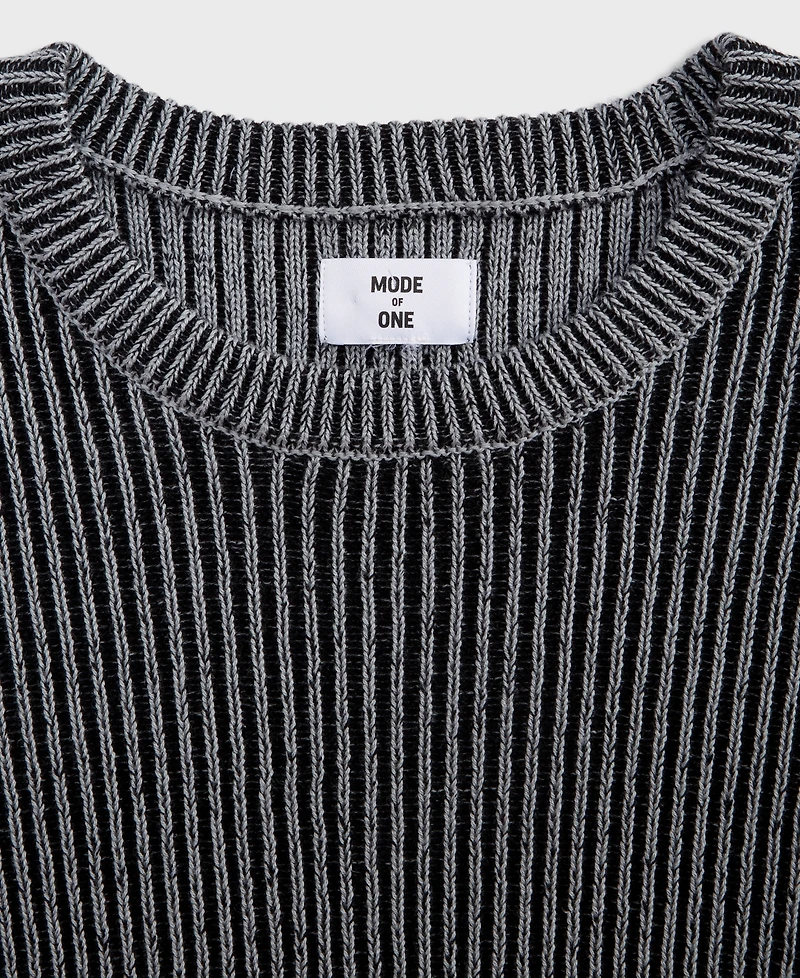 Mode of One Men's Gemini Boxy Ribbed Crewneck Sweater, Macy's Exclusive
