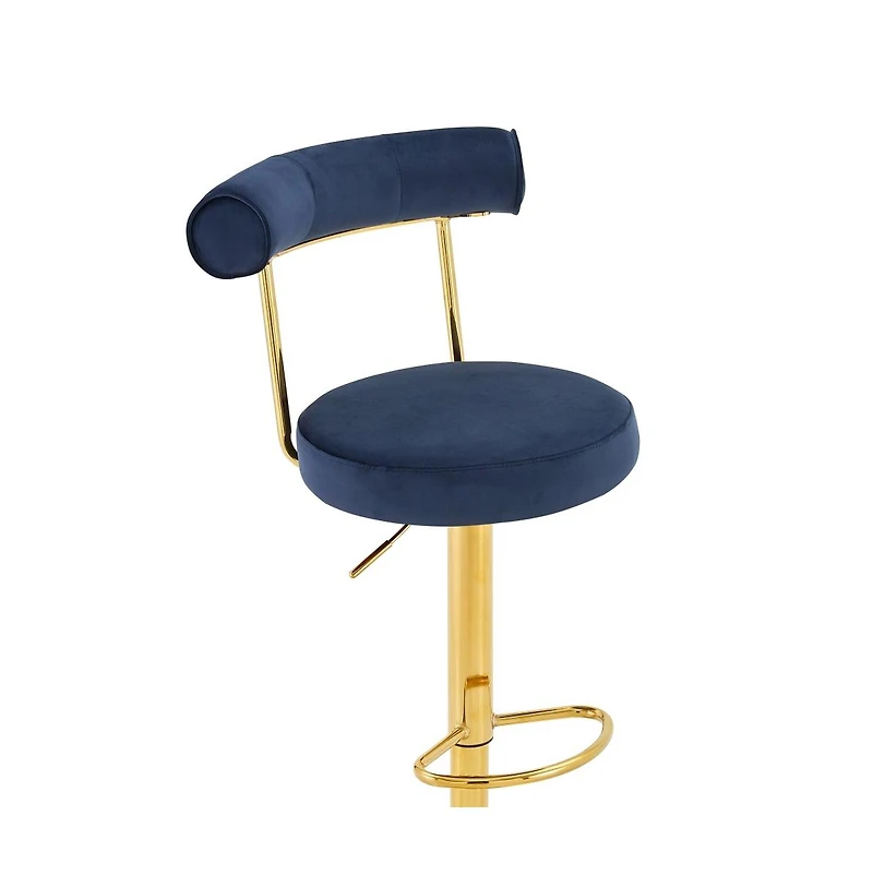Maison Boucle Velvet Upholstered Swivel Adjustable Bar Stools Set of 2, Counter-Height Chairs with Gas Lift, Electroplated Gold Base