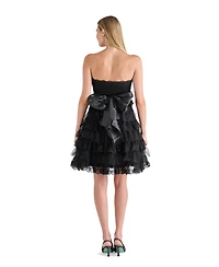 Betsey Johnson Juniors' Dressed To Frill Strapless Ruffle Dress