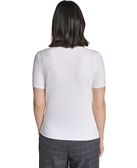 Calvin Klein Women's Textured Short-Sleeve Crewneck Top