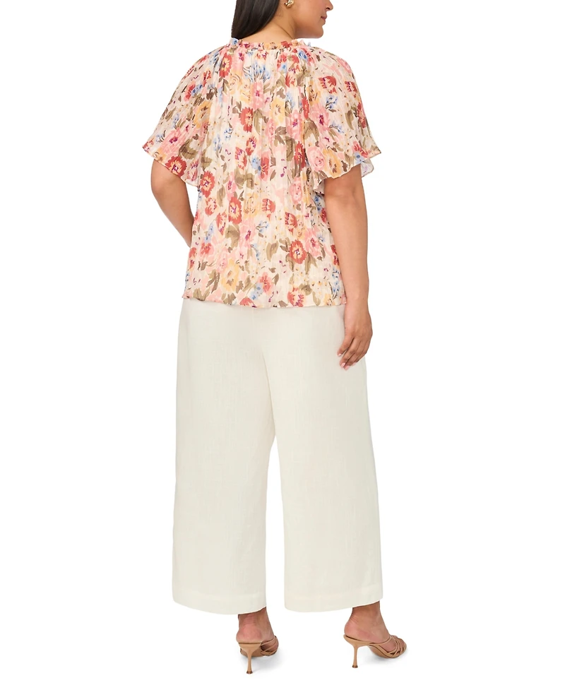 Vince Camuto Plus Ruffle Short-Sleeve Blouse