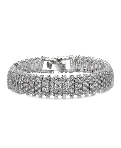 Rachel Glauber Elegant White Gold Plated Link Bracelet
