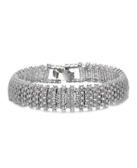 Rachel Glauber Elegant White Gold Plated Link Bracelet