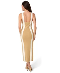 Bebe Womens Sweater Contrast Halter Maxi Dress