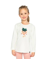 Deux par Little Girls Long Sleeve Organic Cotton Strawberry T-Shirt