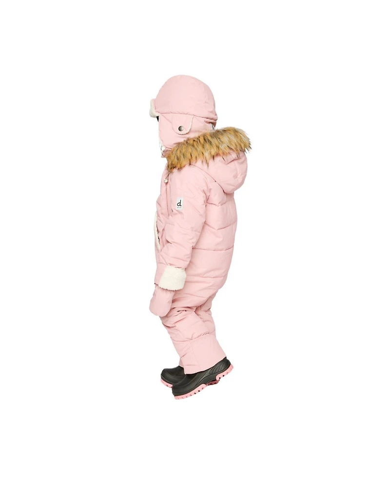 Deux par Baby Girl Snug One Piece Snowsuit Adapted for Car Seats Pale Dusty