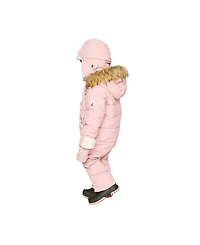 Deux par Baby Girl Snug One Piece Snowsuit Adapted for Car Seats Pale Dusty