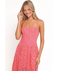 Petal and Pup Women's Sonny Maxi Floral-Embroidery Square-Neck Eyelet Dress