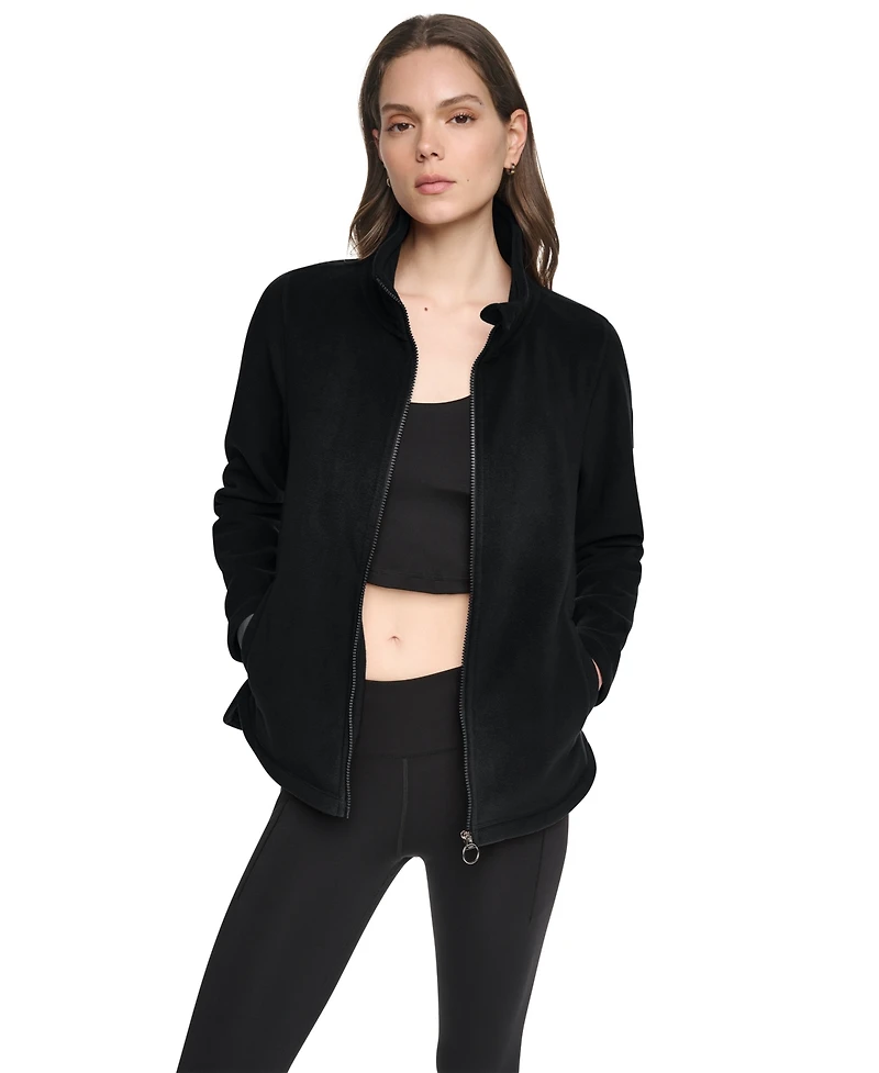 Dkny Sport Women's Collared Zipper-Front Jacket