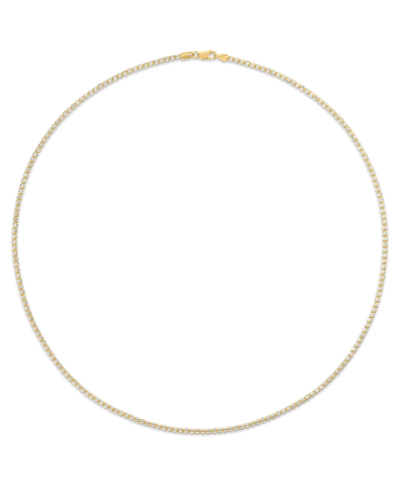 Macy's Two-Tone Ice Chain Necklace in 10k Yellow Gold