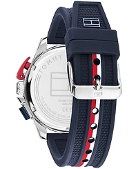 Tommy Hilfiger Men's Chronograph Navy Silicone Strap Watch 44mm