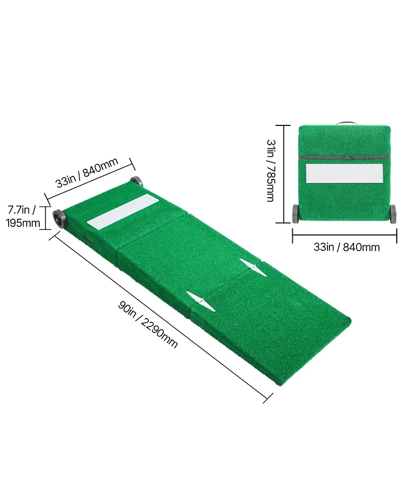 Sevorley Portable Pitching Mound, 90" Baseball and Softball Practice Mound with Antifade Turf
