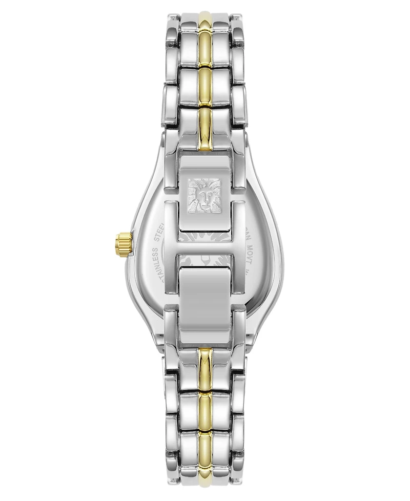 Anne Klein Women's Quartz Tear Drop Brown Two-Tone Alloy Metal Bracelet Watch 30 x 25mm