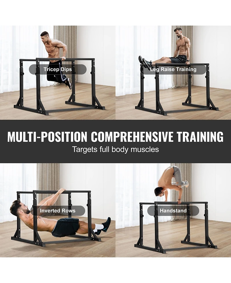 Sevorley Heavy Duty Dip Bar Station, 800 lbs Capacity Adjustable Parallel Bars for Home Gym