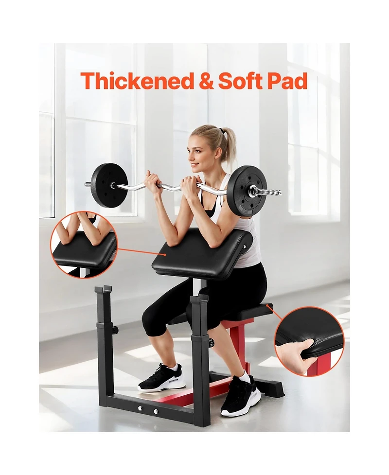 Sevorley Adjustable Weight Bench with Leg Extension and Preacher Curl, 440 lb Capacity