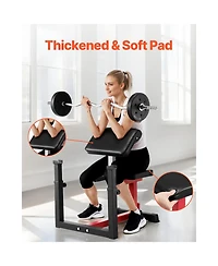 Sevorley Adjustable Weight Bench with Leg Extension and Preacher Curl, 440 lb Capacity