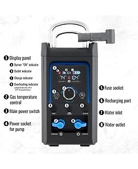 Hike Crew Propane Water Heater and Shower Pump, Rechargeable Camping Heater with Shower Head Attachment