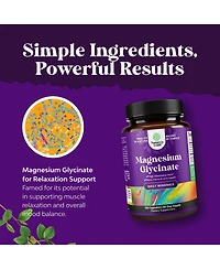 Nature's Craft High Absorption Magnesium Glycinate 500 Milligram Capsules, Supports Sleep, Mood and Muscle Relaxation, , Non-gmo, 120 Count