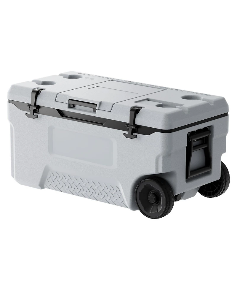 Sevorley Wheeled Portable Cooler, 74 qt, Holds 120 Cans, Insulated Rolling Ice Chest