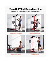 Sevorley Lat Pull Down Machine 2-in-1 Cable Tower 500 lb Home Gym