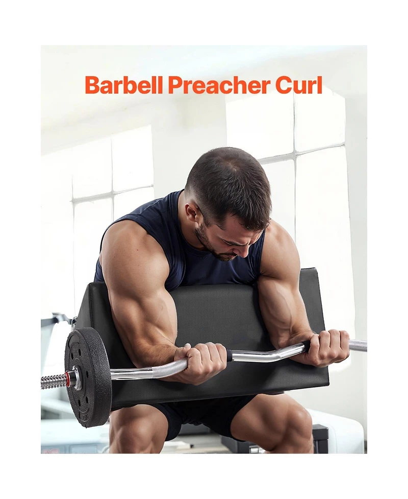 Sevorley Preacher Curl Pad, Portable Bicep Curl Support with High-Density Eva Foam