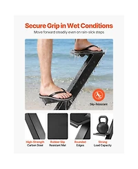 Sevorley 3-Step Boat Trailer Steps with Handrail, Carbon Steel