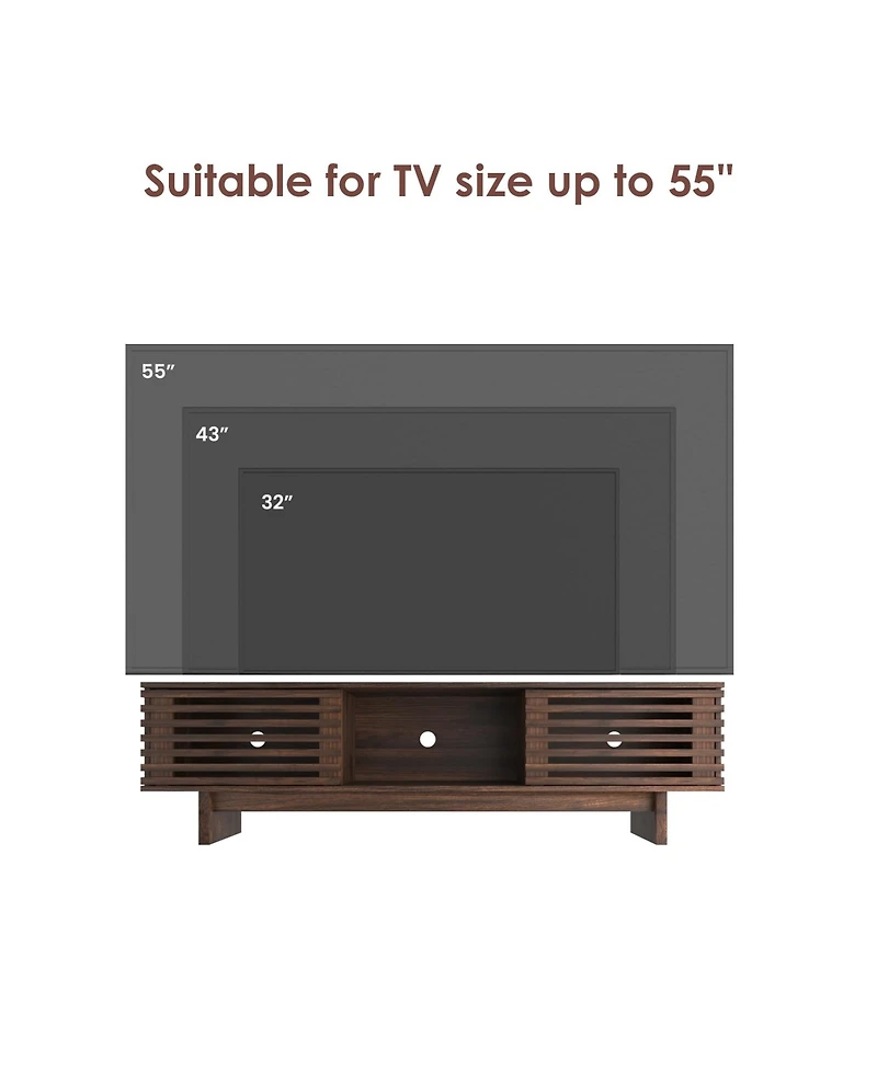 homfan Living Room Table Sets of 2, Includes Tv Stand Storage Cabinet for Tv, Farmhouse Coffee Table with Storage Shelf for Bedroom