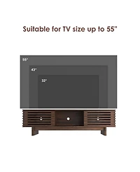 homfan Living Room Table Sets of 2, Includes Tv Stand Storage Cabinet for Tv, Farmhouse Coffee Table with Storage Shelf for Bedroom