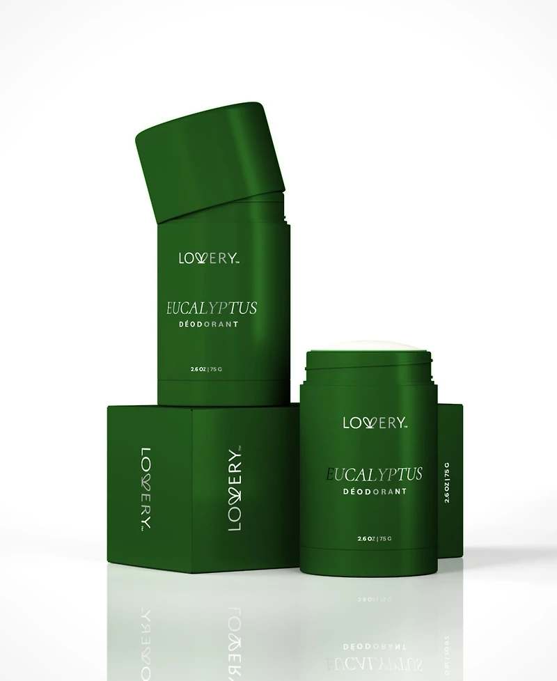 Lovery Eucalyptus Aluminum Free Deodorant Stick 2.6 Ounce 24 hour Control