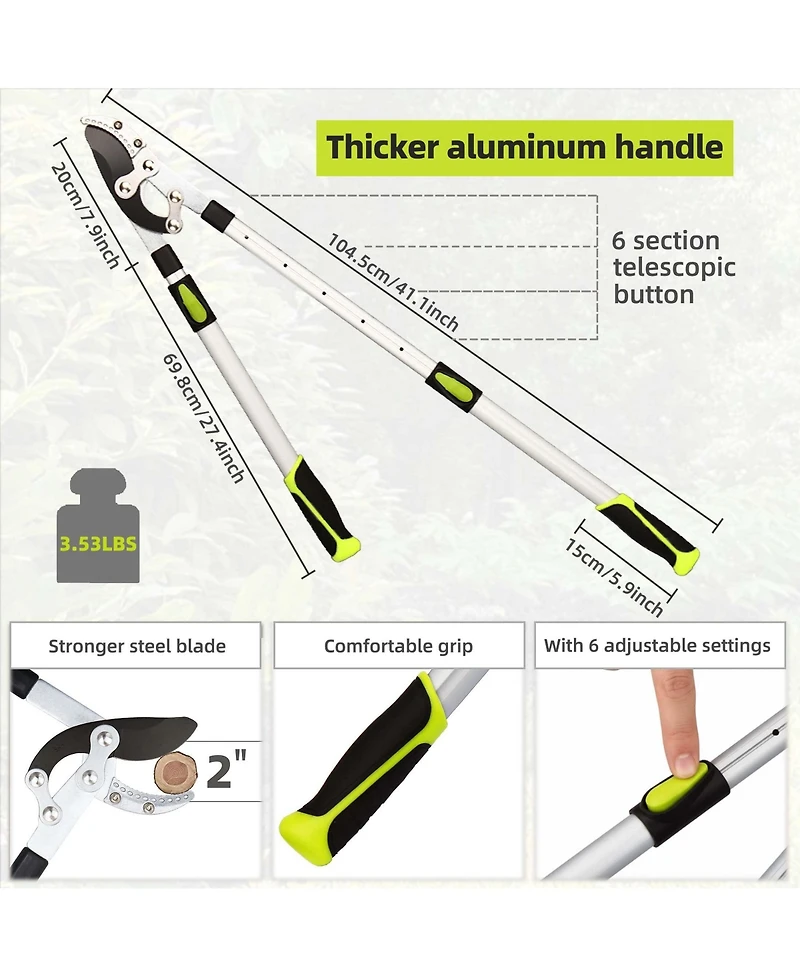 Xdovet Loppers Heavy Duty Compound Action Extendable Pruning Shears