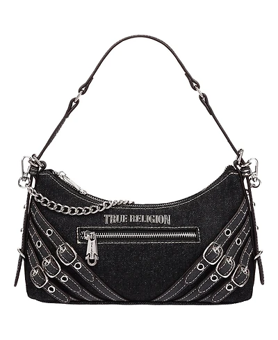 True Religion Women's Triple Straps Denim Shoulder Bag