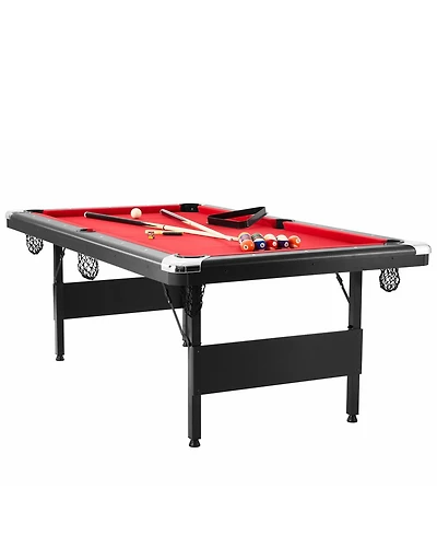 Sevorley 7 feet Foldable Pool Table Set with Balls, Cues, Chalk and Brush
