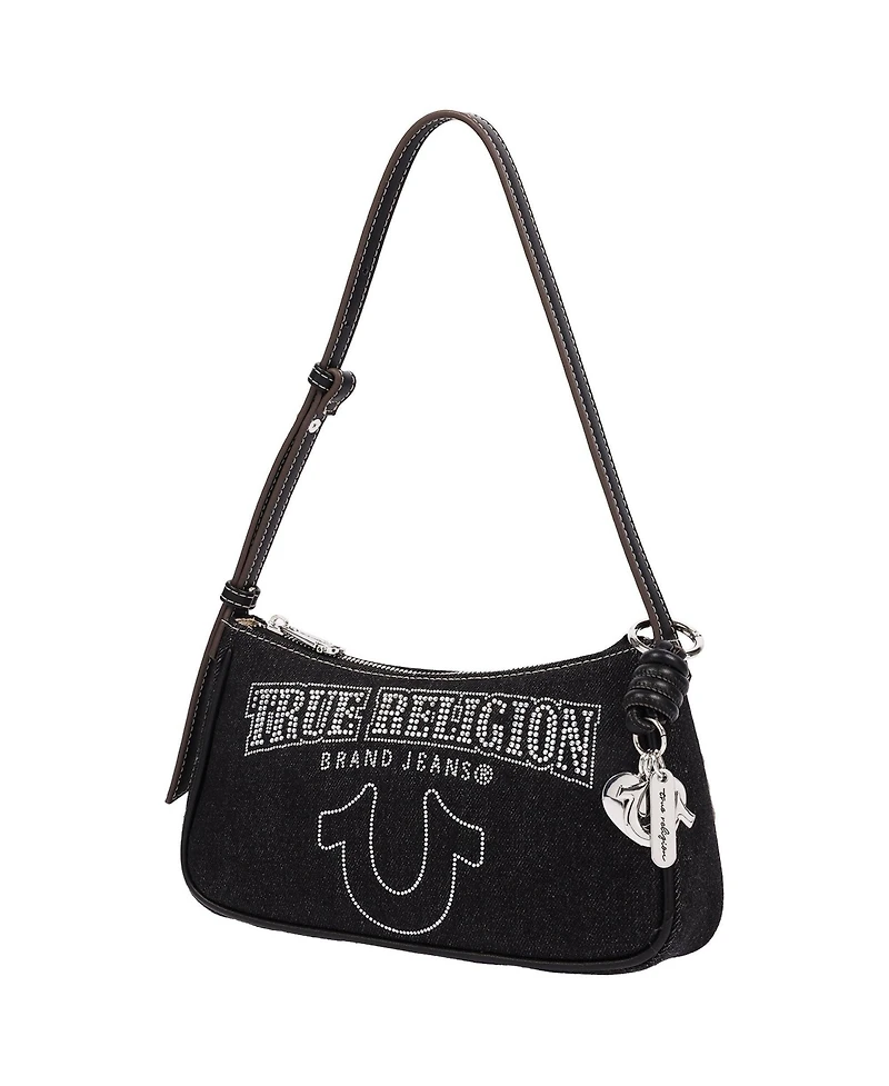 True Religion Women's Bling Logo Denim Shoulder Bag