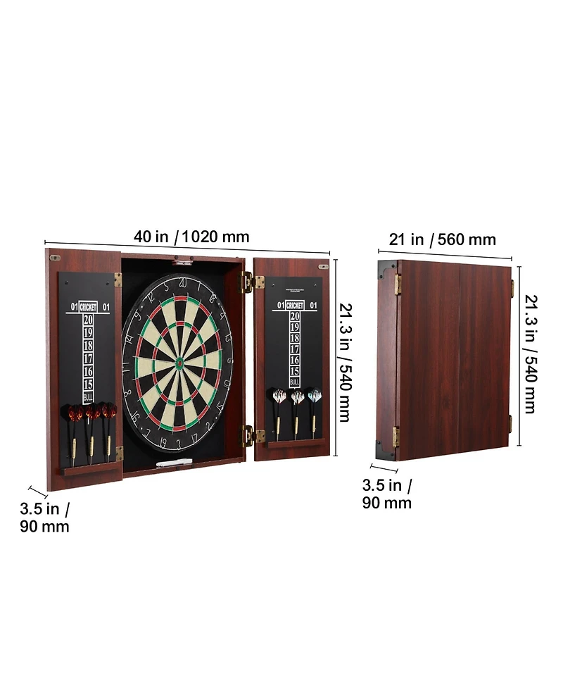 Sevorley Dartboard and Cabinet Set with 18-Inch Sisal Board and 6 Steel Tip Darts