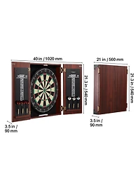 Sevorley Dartboard and Cabinet Set with 18-Inch Sisal Board and 6 Steel Tip Darts