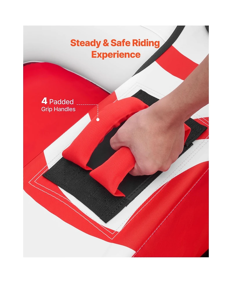 Sevorley 2-Rider Inflatable Towable Tube for Boating, Water Sports Tube with 2 Cockpits, 340 lbs Capacity