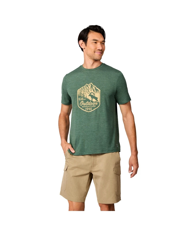 Free Country Men's Super Soft Microtech Short Sleeve Graphic Crew Tee