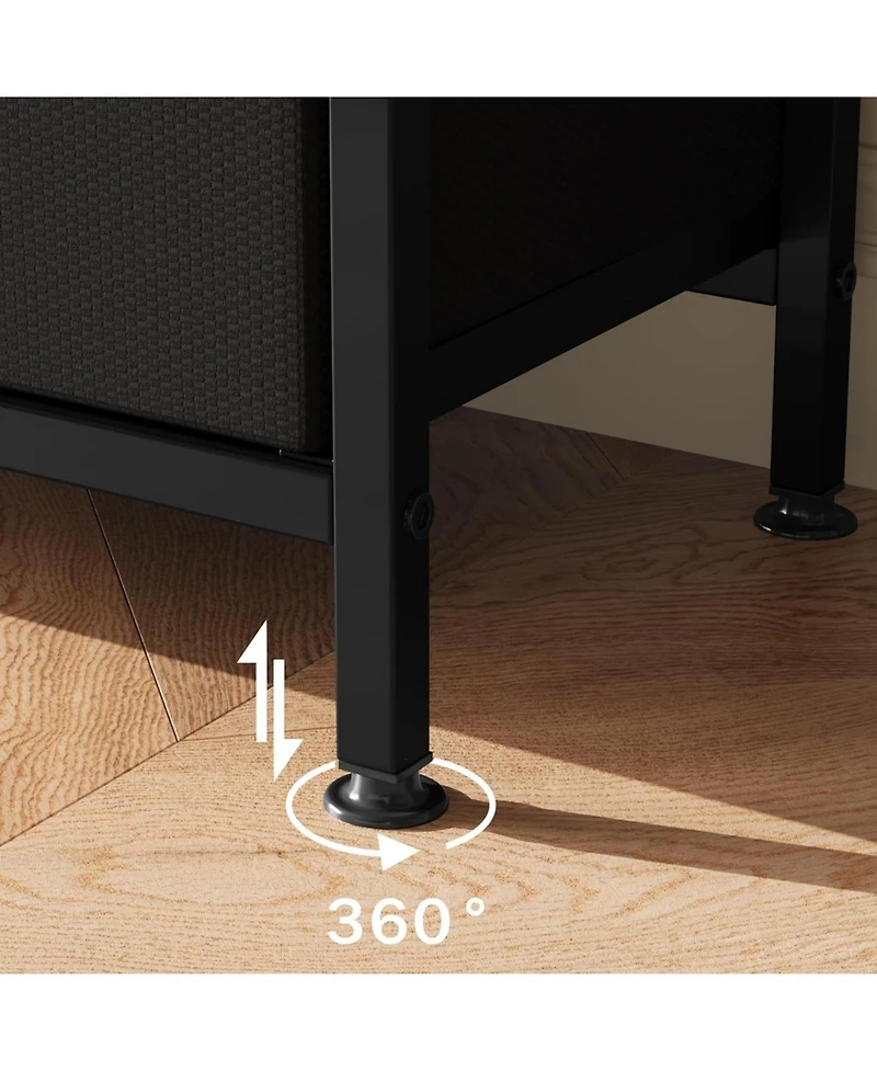 homfan Tv Stand for Bedroom – 3-Drawer Entertainment Center with Open Shelf, Fits 32-55" TVs, Fabric Drawers