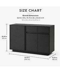 homfan 55 Inch Buffet Cabinet, 3 Doors and 2 Drawers, Sideboard, Coffee Bar Kitchen Cabinet for Kitchen, Living Room, Entryway