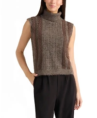 Ellen Tracy Women's Sleeveless Turtleneck Sweater Top