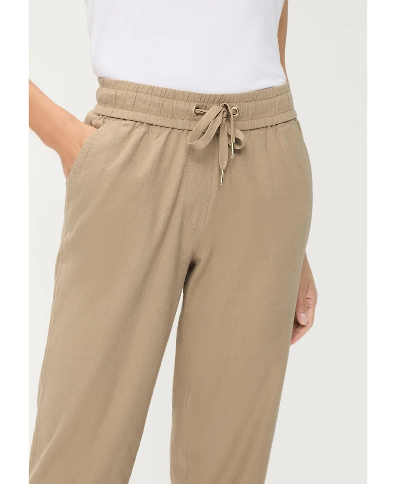 Olsen Women's Mona Fit Pull-On Linen Blend Pant