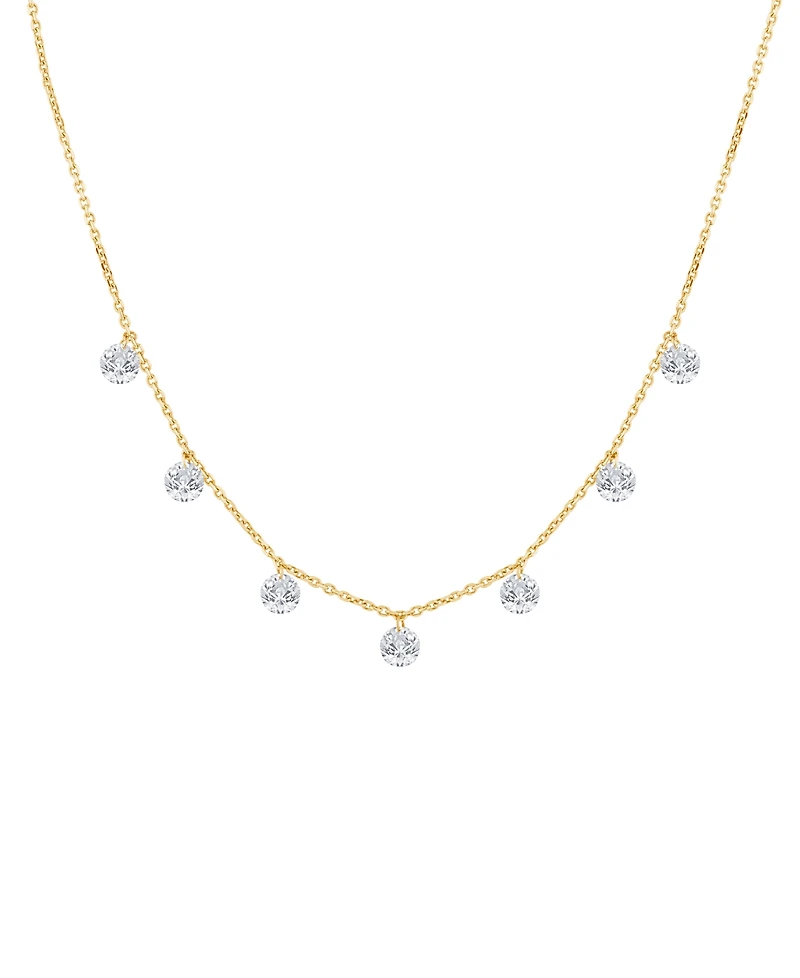 Macy's Lab-Grown Diamond Necklace (1-1/2 ct. t.w.) in 14k Yellow Gold