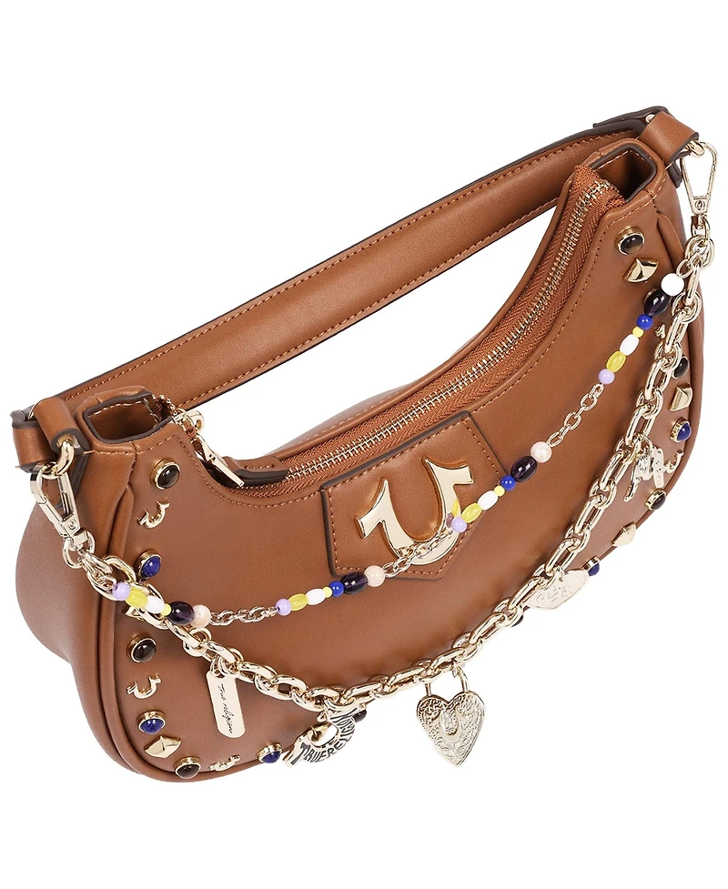 True Religion Women's Chain and Studs Pu Hobo Bag